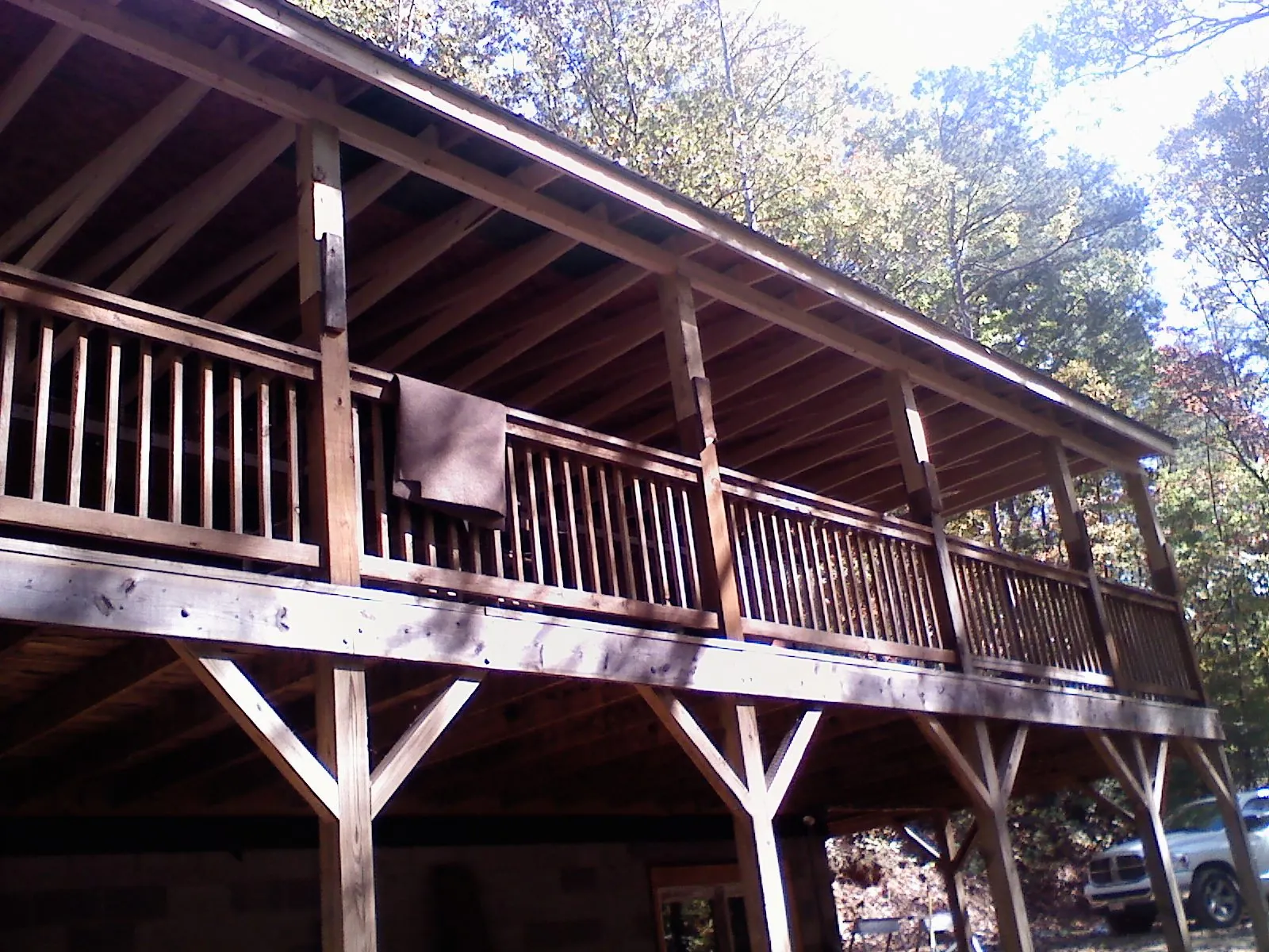 Timber framing under a new elevated porch and deck — Roof Leak Repair in Vandergrift by Roofing Brothers